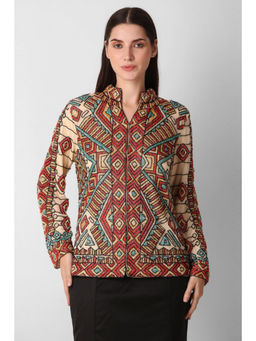 "Two Sisters" by Gyans - Red Embroidered Light Jacket