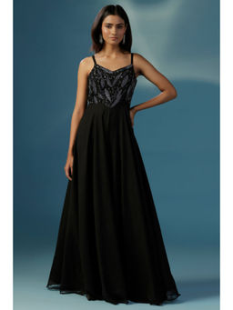 "Two Sisters" by Gyans - The Little Black Embellished Jumpsuit