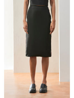 Genes Lecoanet Hemant - Black Wool Solid/Plain Midi Skirt