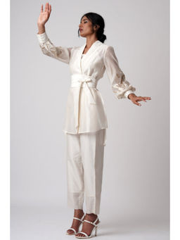"Two Sisters" by Gyans - Madison Vanilla Blazer Tunic with Belt