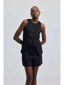 Reistor - Black Hemp Vest Jacket