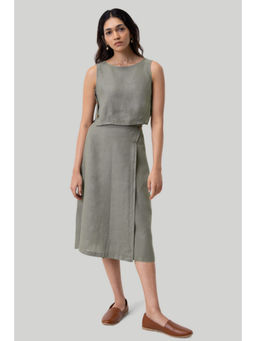 Reistor - Dark Green Overlap Midi Skirt