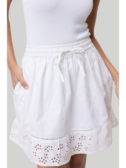 Reistor - Drawstring Short Skirt In White