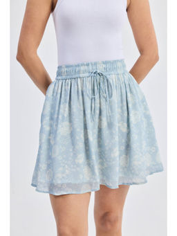 Reistor - Blue Drawstring Short Skirt