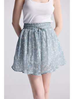 Reistor - Light Blue Drawstring Short Skirt
