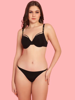 PrettyCat - Sexy Compassionate Padded Push-Bra Panty with Golden Buckle in Straps (Set of 2)