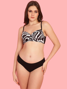 PrettyCat - Sexy Zebra Print Bra Panty (Set of 2)