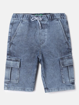 United Colors of Benetton - Blue Striped Regular Fit Shorts