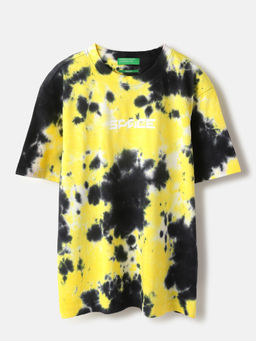 United Colors of Benetton - Yellow Boxy Fit Round Neck Tie & Dye T-Shirt