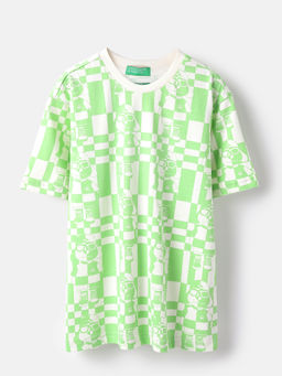 United Colors of Benetton - Green Regular Fit Round Neck Printed T-Shirt