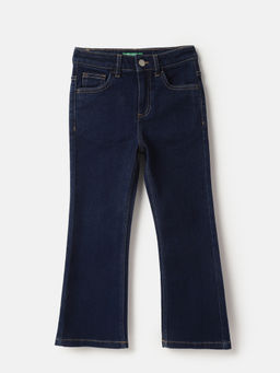 United Colors of Benetton - Navy Blue Solid Bootcut Fit Jeans