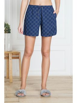 Van Heusen Woman Lingerie and Athleisure - Van Heusen Women Functional Pocket & Drawstring Waist Lounge Shorts - Blue