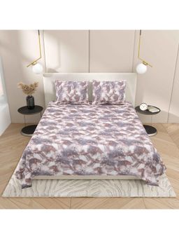 Indra's - Beige Cotton Bedsheet with 2 Pillow Covers (King)
