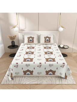 Indra's - Ivory Cotton Bedsheet with 2 Pillow Covers (King)