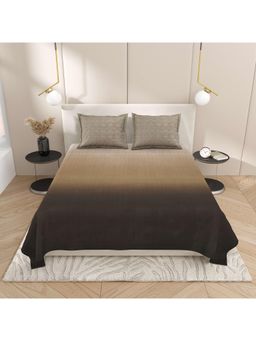 Indra's - Brown Cotton Bedsheet with 2 Pillow Covers (King)