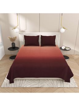 Indra's - Maroon Cotton Bedsheet with 2 Pillow Covers (King)