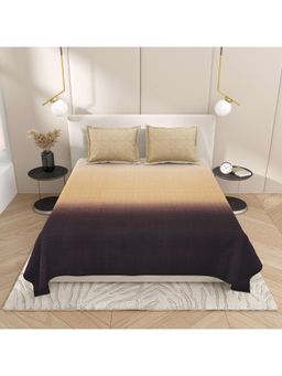 Indra's - Khaki Cotton Bedsheet with 2 Pillow Covers (King)