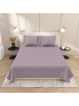 Indra's - Lavender Cotton Bedsheet with 2 Pillow Covers (King)