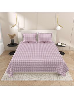 Indra's - Pink Cotton Bedsheet with 2 Pillow Covers (King)