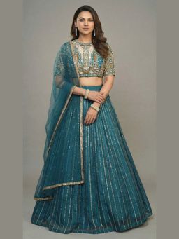 Ellemora - Midnight Mermaid Lehenga And Blouse With Dupatta
