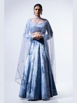 Ellemora - Royal Blue Charm Lehenga And Blouse With Dupatta