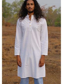 Okhai - White Summer' Pure Cotton Kurta