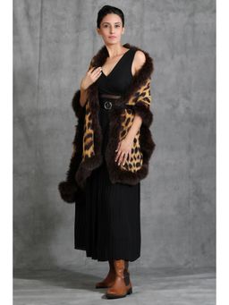 Dusala India - Handwoven Cashmere Fine Wool Digital Animal Print With High Quality Fur