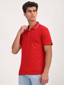 Levi's - Men Red Solid Slim Fit Polo T-shirt