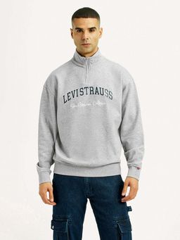 Levi's - Men Light Grey Typography Printed Sweatshirt