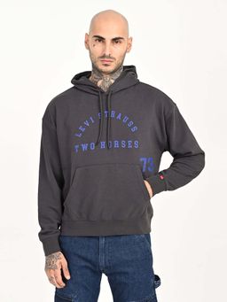 Levi's - Men Charcoal Typography Printed Hoodie