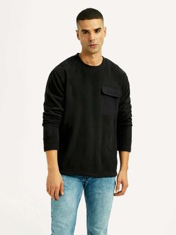 Levi's - Men Solid Black Crew Neck Sweatshirt