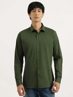 United Colors of Benetton - Men Green Solid Slim Fit Shirt