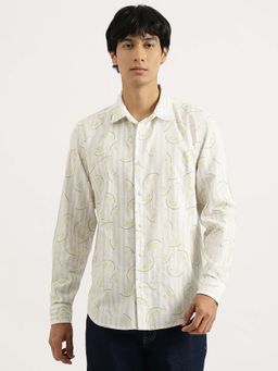 United Colors of Benetton - Men Beige Regular Fit Spread Collar Printed Twill Melon Shirt