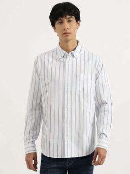 United Colors of Benetton - Men White Regular Fit Striped Oxford Shirt