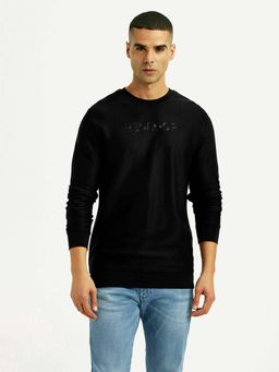 Levi's - Men Black Typography Crew Neck Sweatshirt