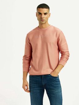 Levi's - Men Peach Typography Crew Neck Sweatshirt