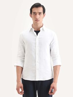 Rare Rabbit - Men White Solid Regular Fit Shirt