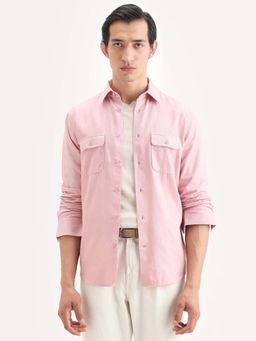 Rare Rabbit - Men Pink Regular Fit Solid Shacket