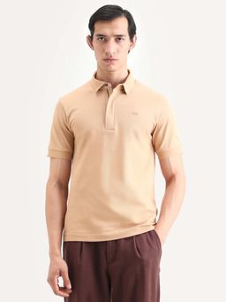 Rare Rabbit - Men Beige Solid Polo T-shirt