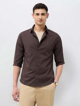 U.S. POLO ASSN. - Men Brown Printed Tailored Fit Shirt