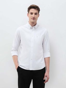 U.S. POLO ASSN. - Men White Tailored Fit Oxford Shirt