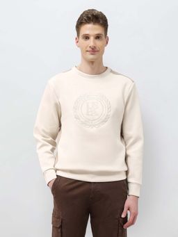U.S. POLO ASSN. - Men Off White Embroidered Regular Fit Sweatshirt