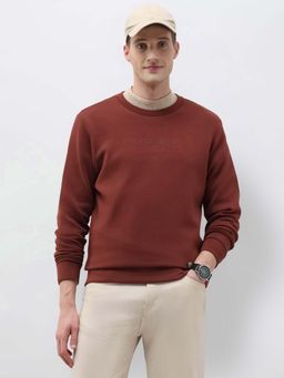 U.S. POLO ASSN. - Men Rust Solid Regular Fit Sweatshirt