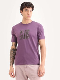 Rare Rabbit - Men Wog Dusky Purple Printed T-shirt