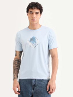 Rare Rabbit - Men Blue Graphic Printed T-shirt