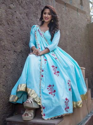 Sky blue frock suit Clearance