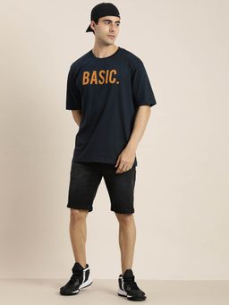 DILLINGER - Navy Typographic Oversized T-Shirt