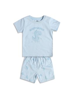 MINI KLUB - Cotton Half Sleeves Typography Printed T-Shirt with Shorts