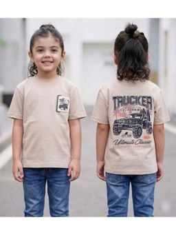 Tiny Bugs - Boys Printed Regular Fit T-Shirt-Beige