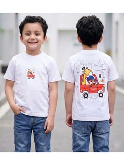 Tiny Bugs - Boys Printed Regular Fit T-Shirt-White